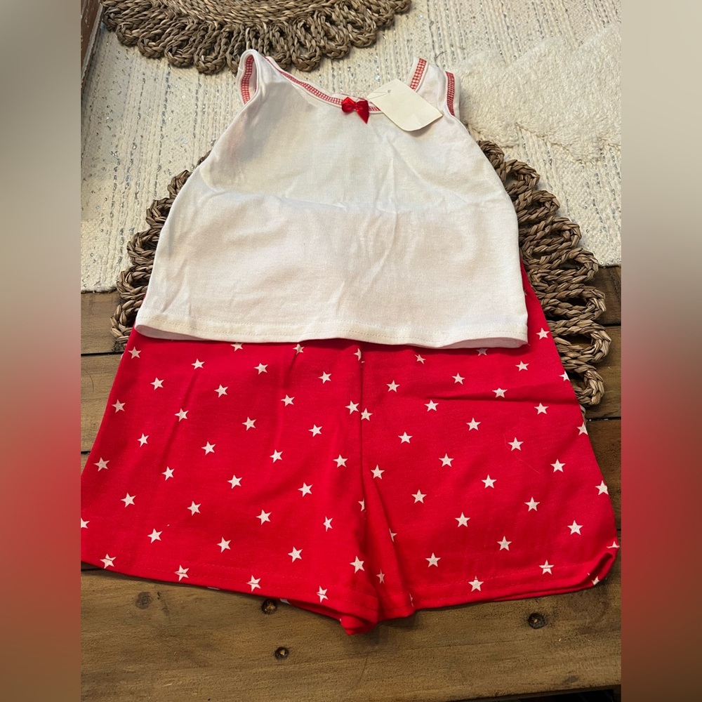 Red and White Star girls outfit 4T